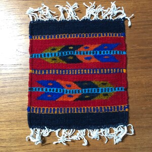 Zapotec handvävd merinoullunderlägg 20 x 23 cm