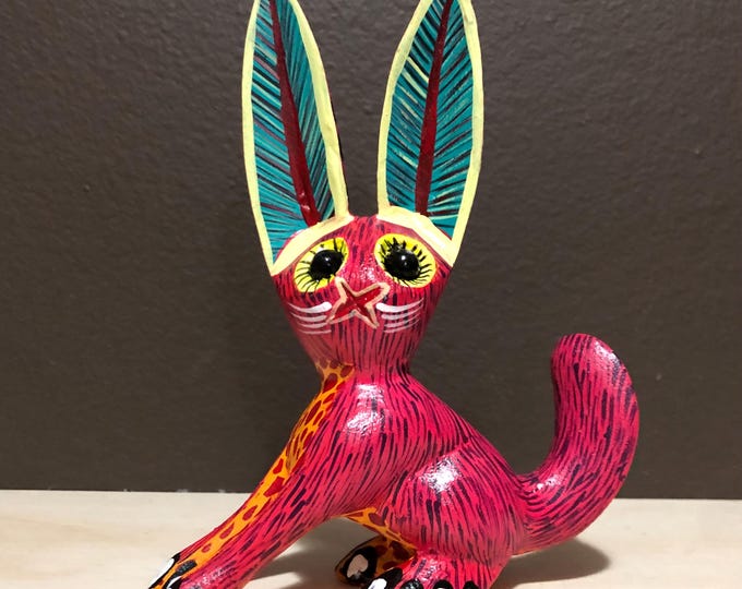 Alebrije Rabbit Wood Carving by Esperanza Martinez from Oaxaca, Mexico.