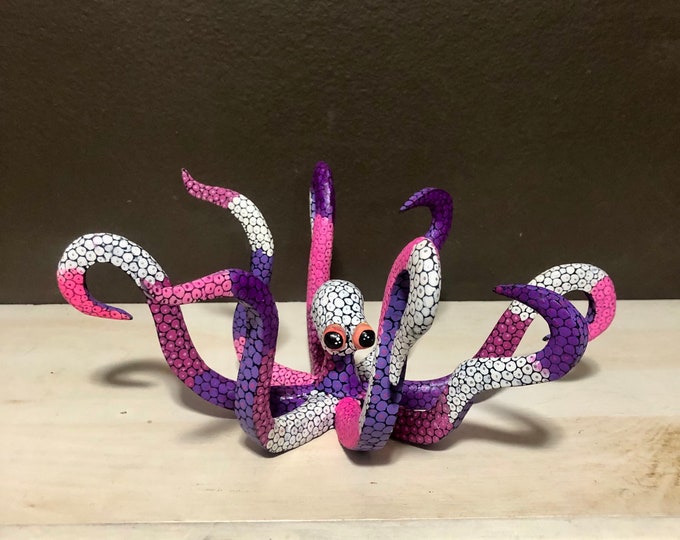 Alebrije Octopus Wood Carving by Esperanza Martinez from Oaxaca, Mexico.