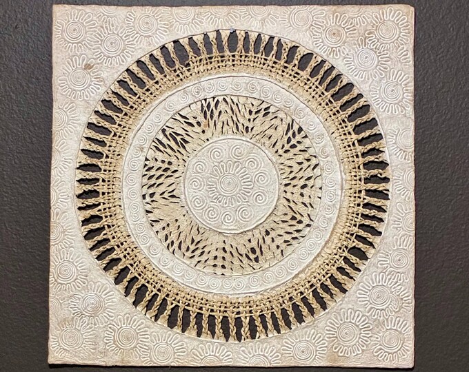 Handmade Amate Paper Wall Art from Mexico (15 1/2” x 15 1/2”)