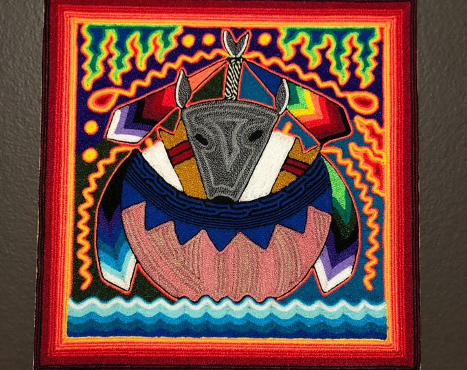 Huichol Yarn Art Nierika (11.75” x 11.75”) from Nayarit, Mexico