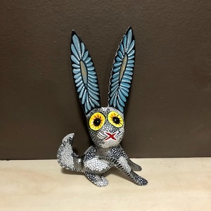 Alebrije Rabbit Wood Carving by Esperanza Martinez from Oaxaca, Mexico.