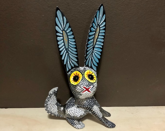 Alebrije Rabbit Wood Carving by Esperanza Martinez from Oaxaca, Mexico.