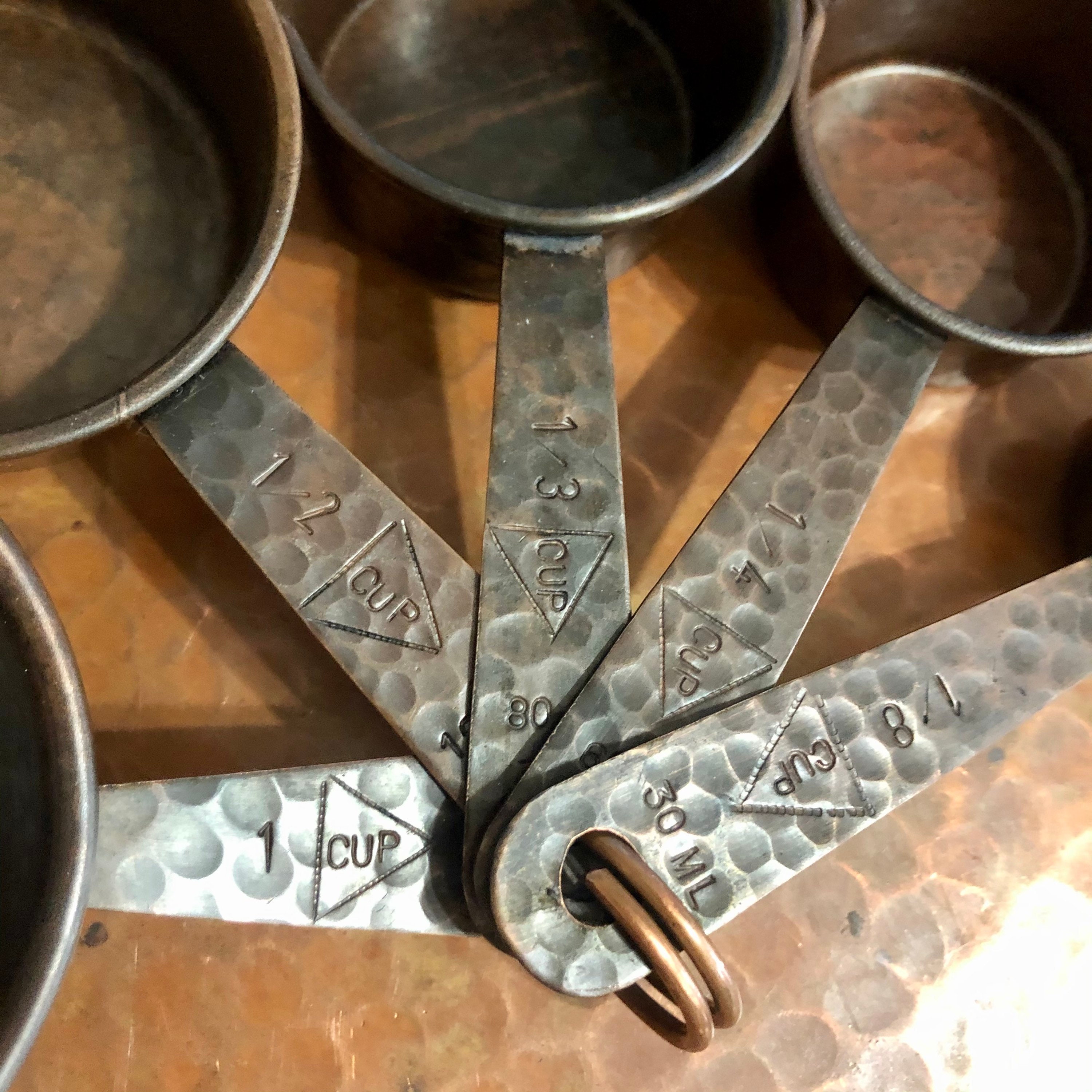 Gun Metal Hammered Measuring Cups Set/4 - The Peppermill