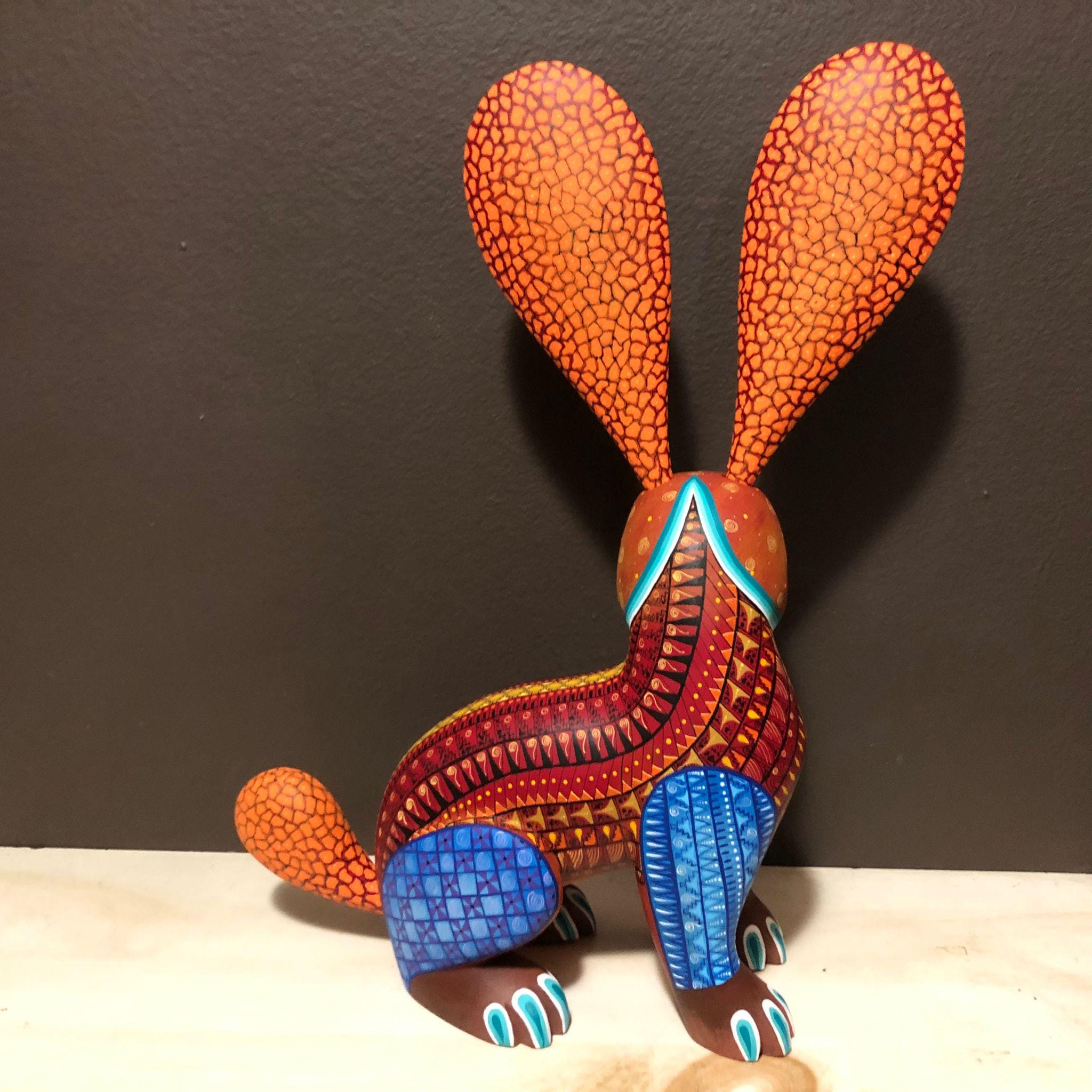 わ*ー様 ジャンク品！bunny firebird ブルー ソリッドボディ エレ Custom order for Kaori - Alebrije Rabbit Handcrafted Wood Carving