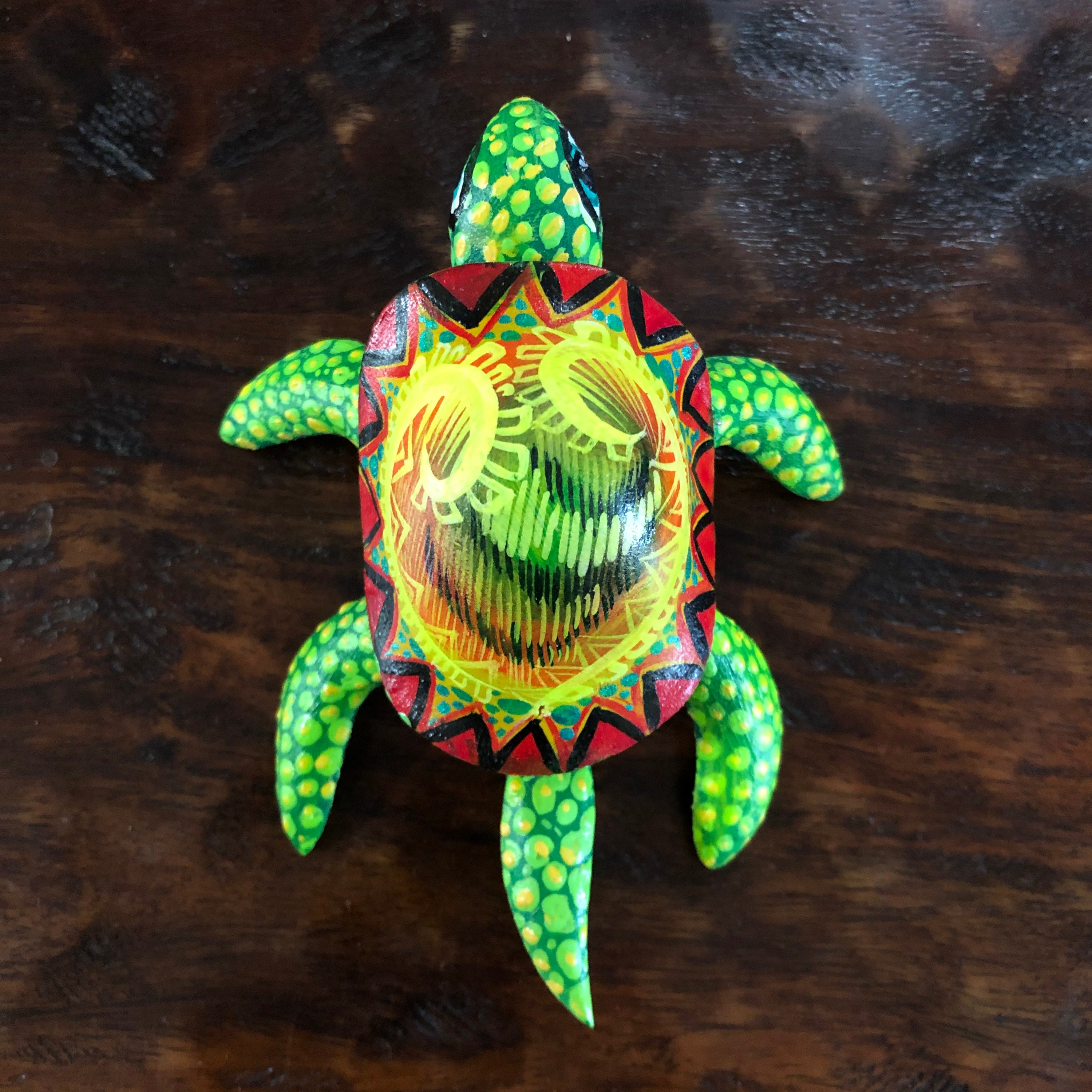 Alebrije Turtle Wood Carving by Roberto and Esperanza Martinez from