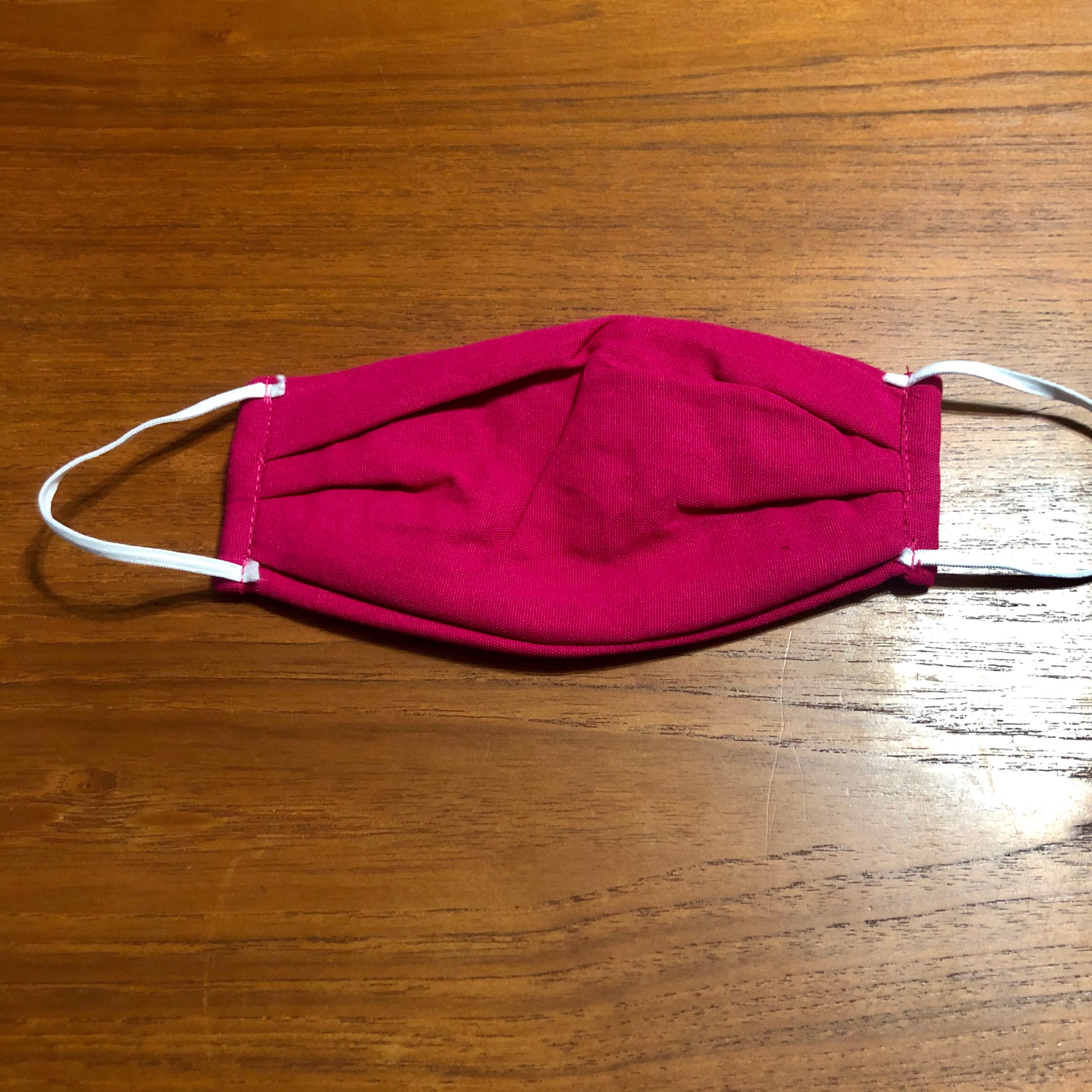 Handmade Muslin Cotton Face Mask with Otomi Embroidery Designs Fuchsia