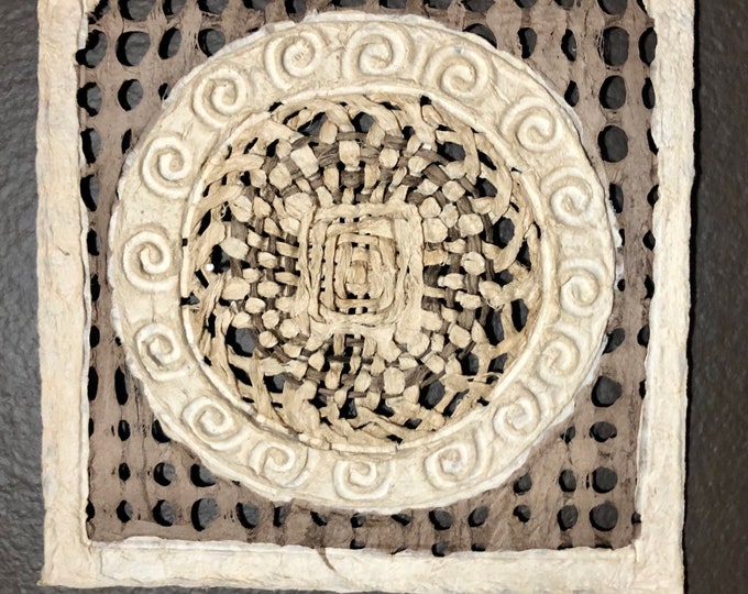 Handmade Amate Paper Wall Art from Mexico (8” x 8”)