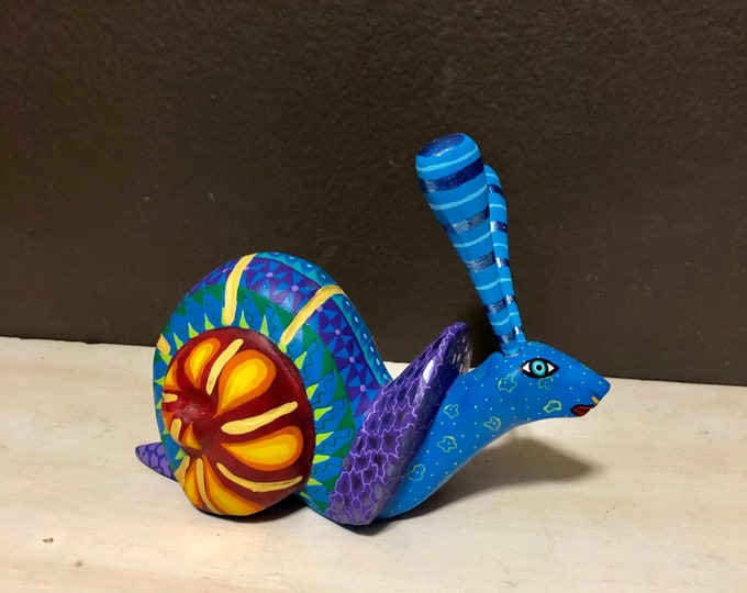 Alebrije Snail Handcrafted Wood Carving by Michelle Fuentes from Oaxaca, Mexico.