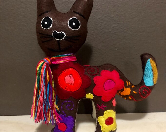 Hand Sewn Stuffed Animal Cat Plush Toy