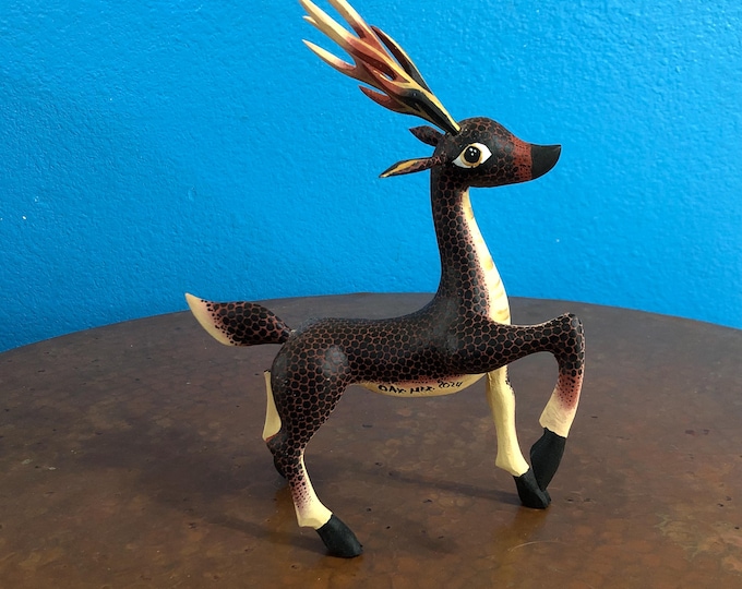 Handcrafted Alebrije Deer Woodcarving from Oaxaca, Mexico by Esperanza Martinez