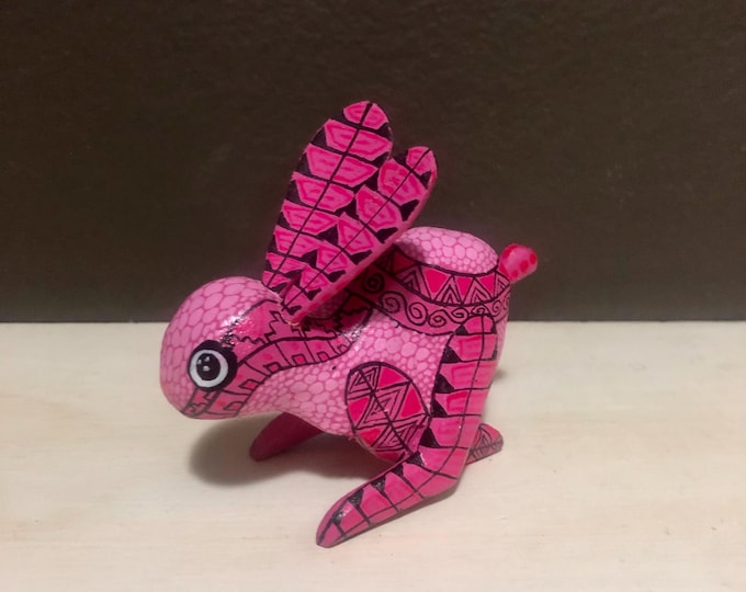 Alebrije Rabbit Handcrafted Wood Carving by Esperanza Martinez from Oaxaca, Mexico.