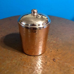 Hammered Copper Canister with Lid (4 1/4” x 6 1/2”)