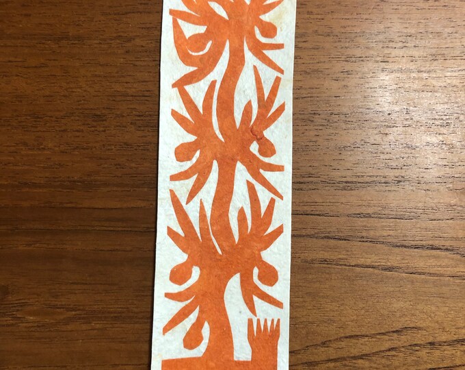 Handcrafted Amate Paper Bookmark with Traditional Otomí Designs