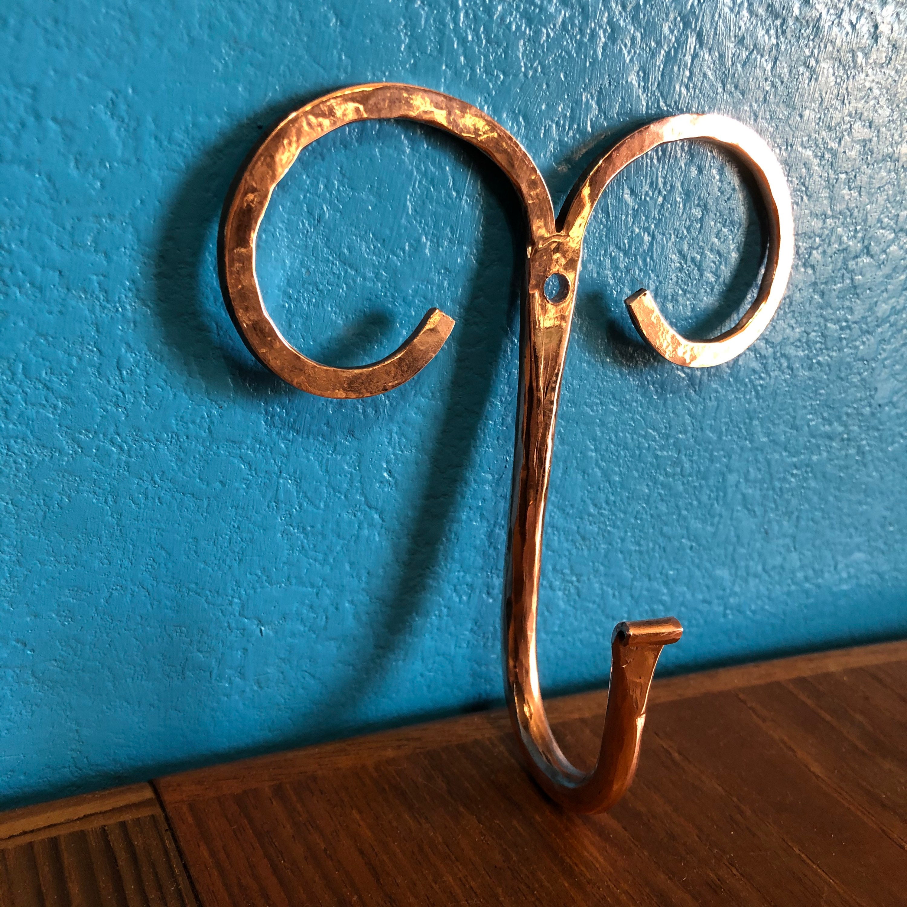 Handcrafted Large Pure Copper Wall Hook / Decorative Coat Hooks