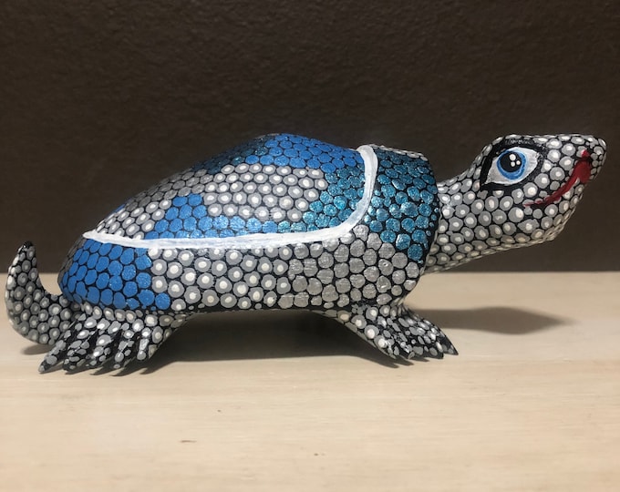 Alebrije Turtle Wood Carving by Esperanza Martinez from Oaxaca, Mexico.