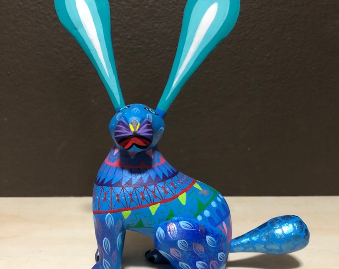 Alebrije Rabbit Handcrafted Wood Carving by Zeny Fuentes & Reyna Pina from Oaxaca, Mexico.