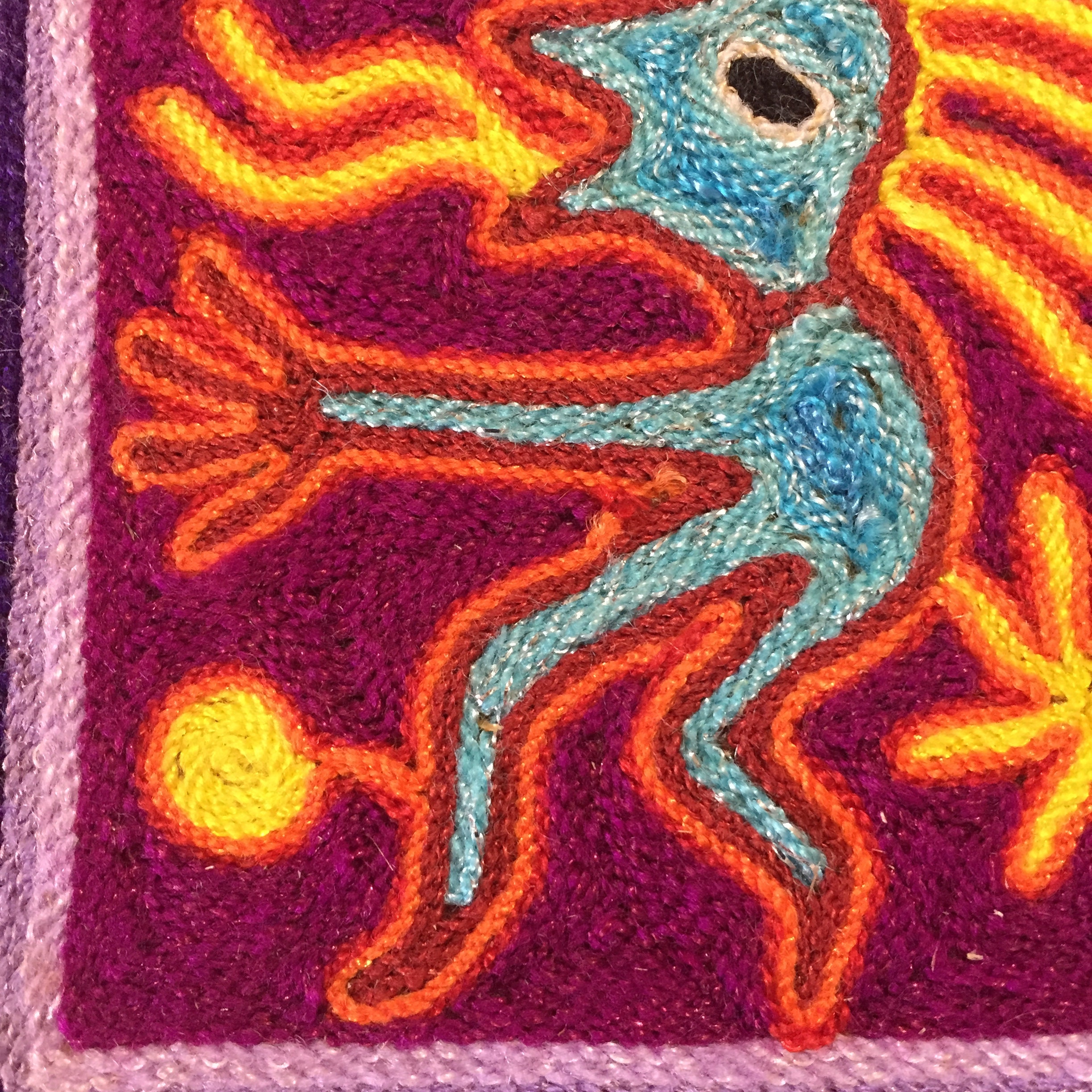 Huichol Yarn Art 4”x4” - Shaman's Vision