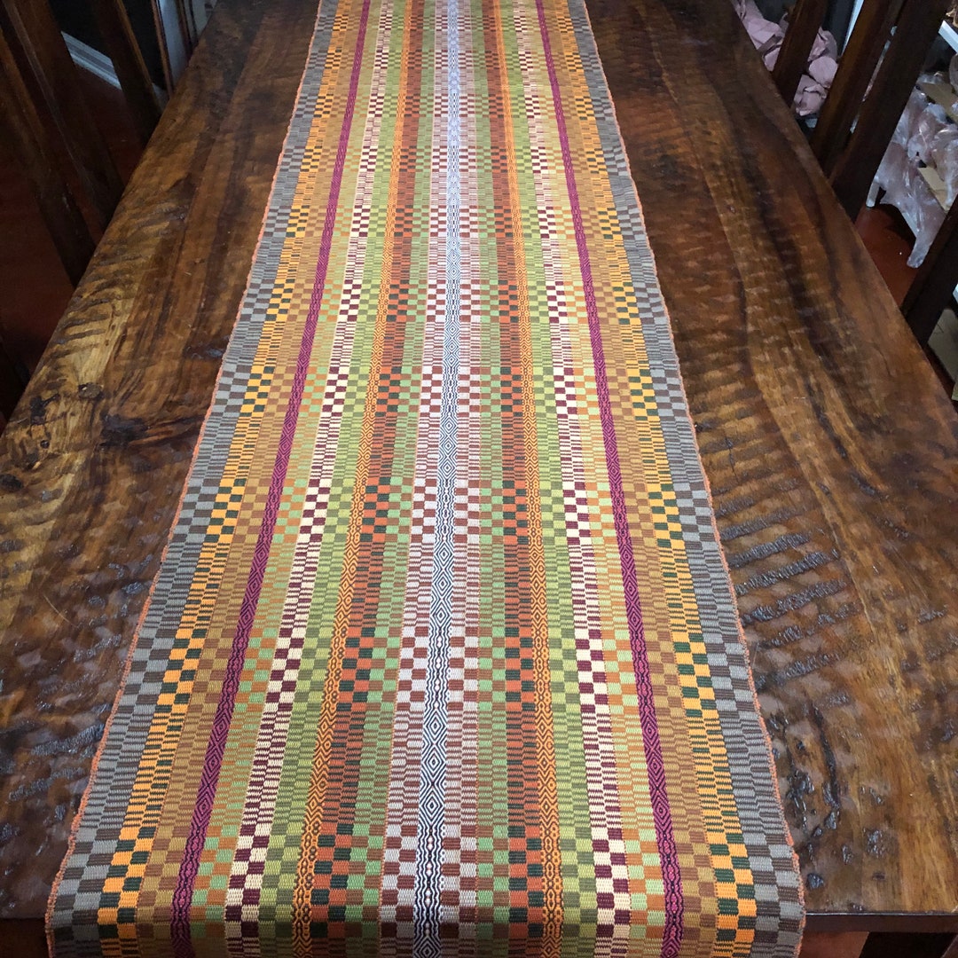Handwoven Cotton Table Runner From Otavalo Ecuador 76 X 18 Etsy