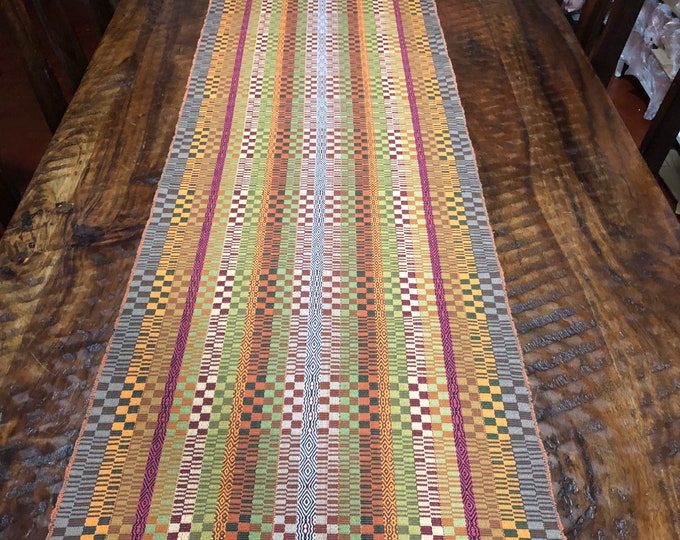 Handwoven Cotton Table Runner from Otavalo, Ecuador- 76” x 18”