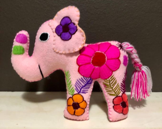 Hand Sewn Stuffed Animal Elephant Plush Toy