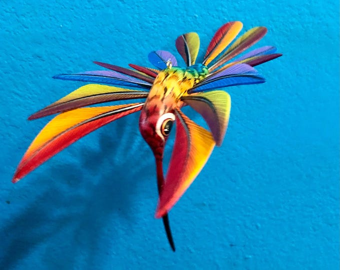 Alebrije Hummingbird Handcrafted Wood Carving by Zeny Fuentes & Reyna Piña from Oaxaca, Mexico.
