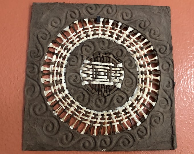 Handmade Amate Paper Wall Art from Mexico (7 3/4” x 7 3/4”)