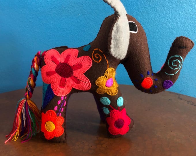 Hand Sewn Stuffed Animal Elephant Plush Toy