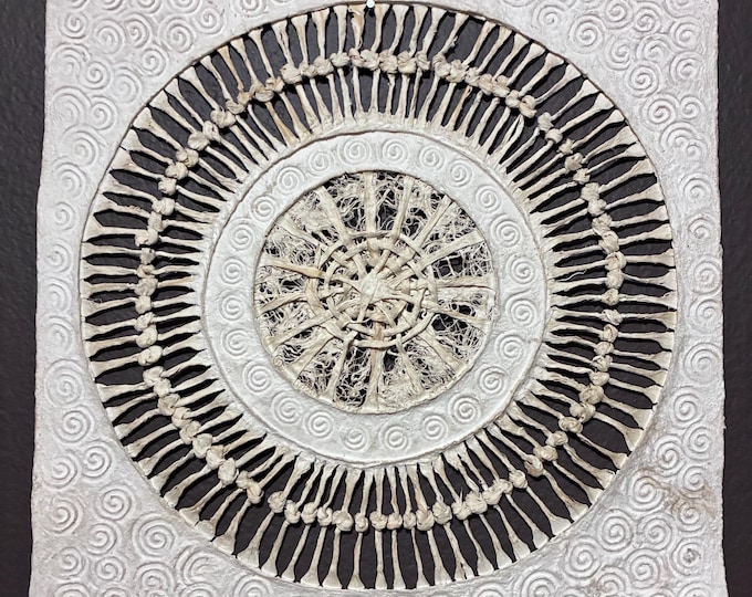 Handmade Amate Bark Paper Wall Art from Mexico (11 1/2" x 11 1/2")