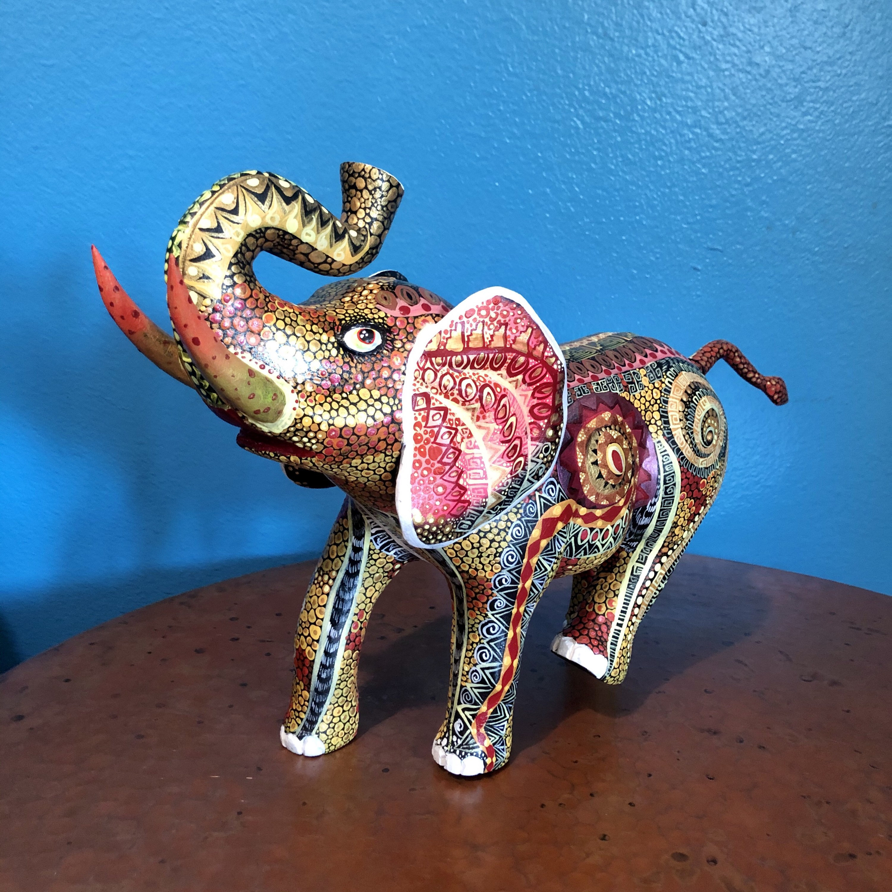 Handcrafted Alebrije Elephant Woodcarving from Oaxaca, Mexico