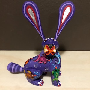 Alebrije Rabbit Handcrafted Wood Carving by Zeny Fuentes & Reyna Piña from Oaxaca, Mexico.