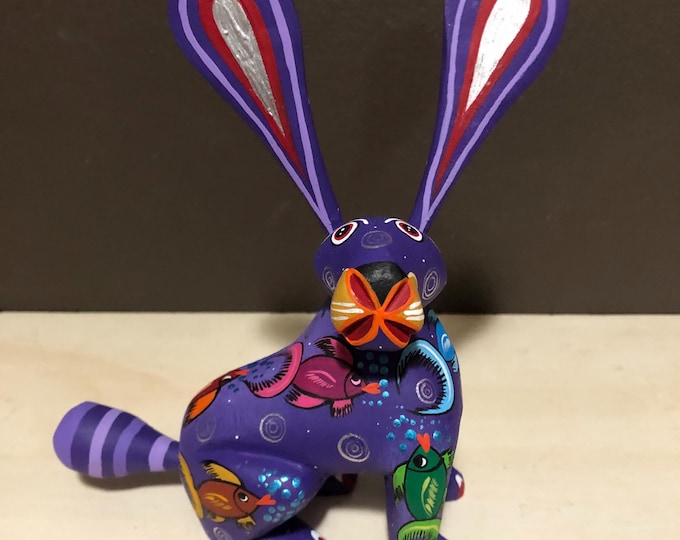 Alebrije Rabbit Handcrafted Wood Carving by Zeny Fuentes & Reyna Piña from Oaxaca, Mexico.