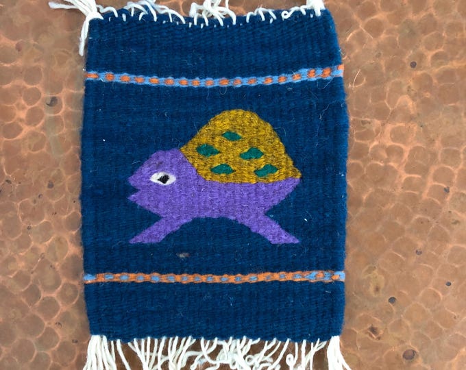 Zapotec hand woven merino wool drink coaster