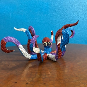 Alebrije Octopus Wood Carving by Esperanza Martinez from Oaxaca, Mexico