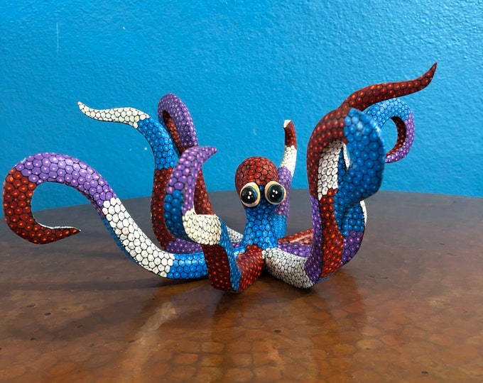 Alebrije Octopus Wood Carving by Esperanza Martinez from Oaxaca, Mexico