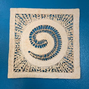 Handmade Amate Bark Paper Wall Art from Mexico (11 3/4&quot; x 11 3/4&quot;)