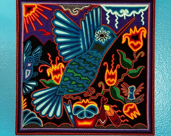 Huichol Yarn Art Nierika (11.75” x 11.75”) from Nayarit, Mexico