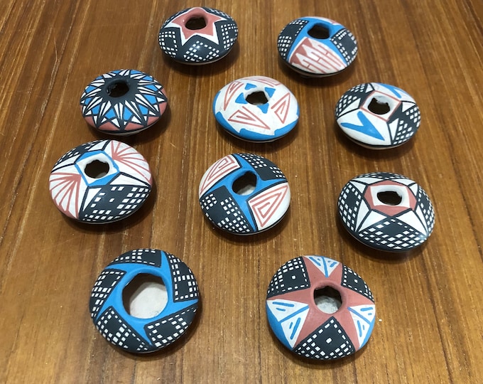 Lot of 10 Mata Ortiz Mini Ollas by Nelly Rodriguez (Chihuahua, Mexico)