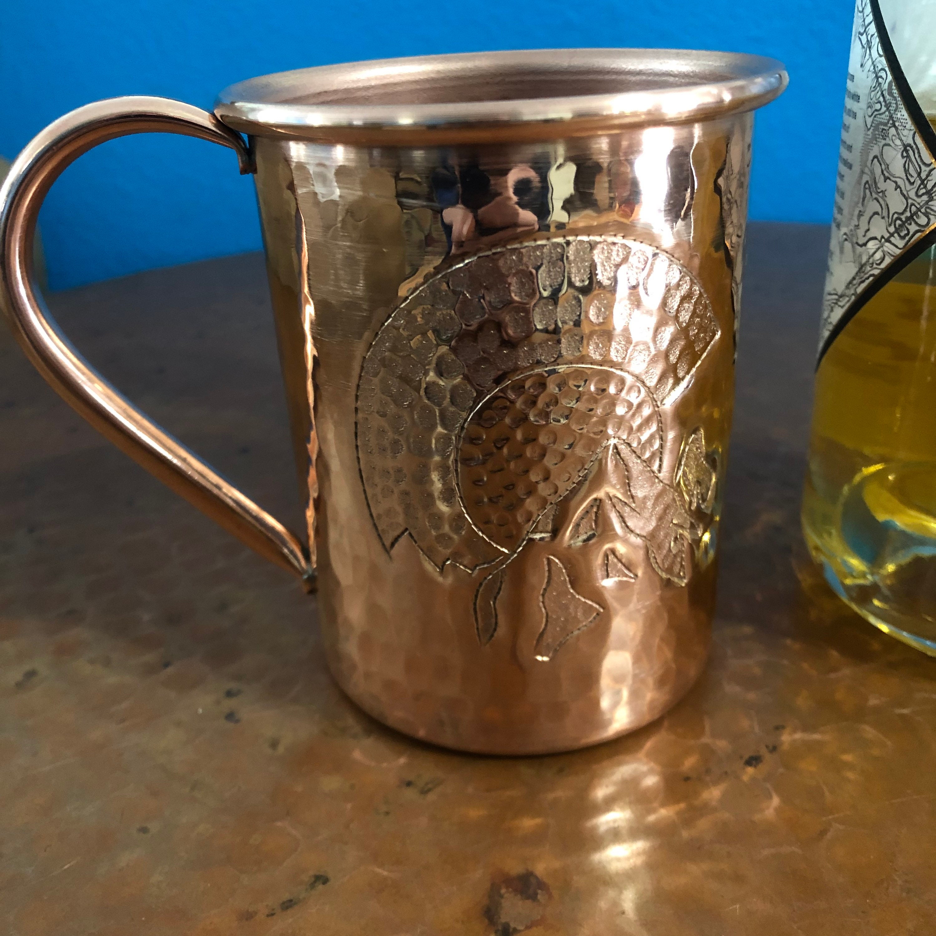 Solid Copper Hammered Mule Mug - Bull In China