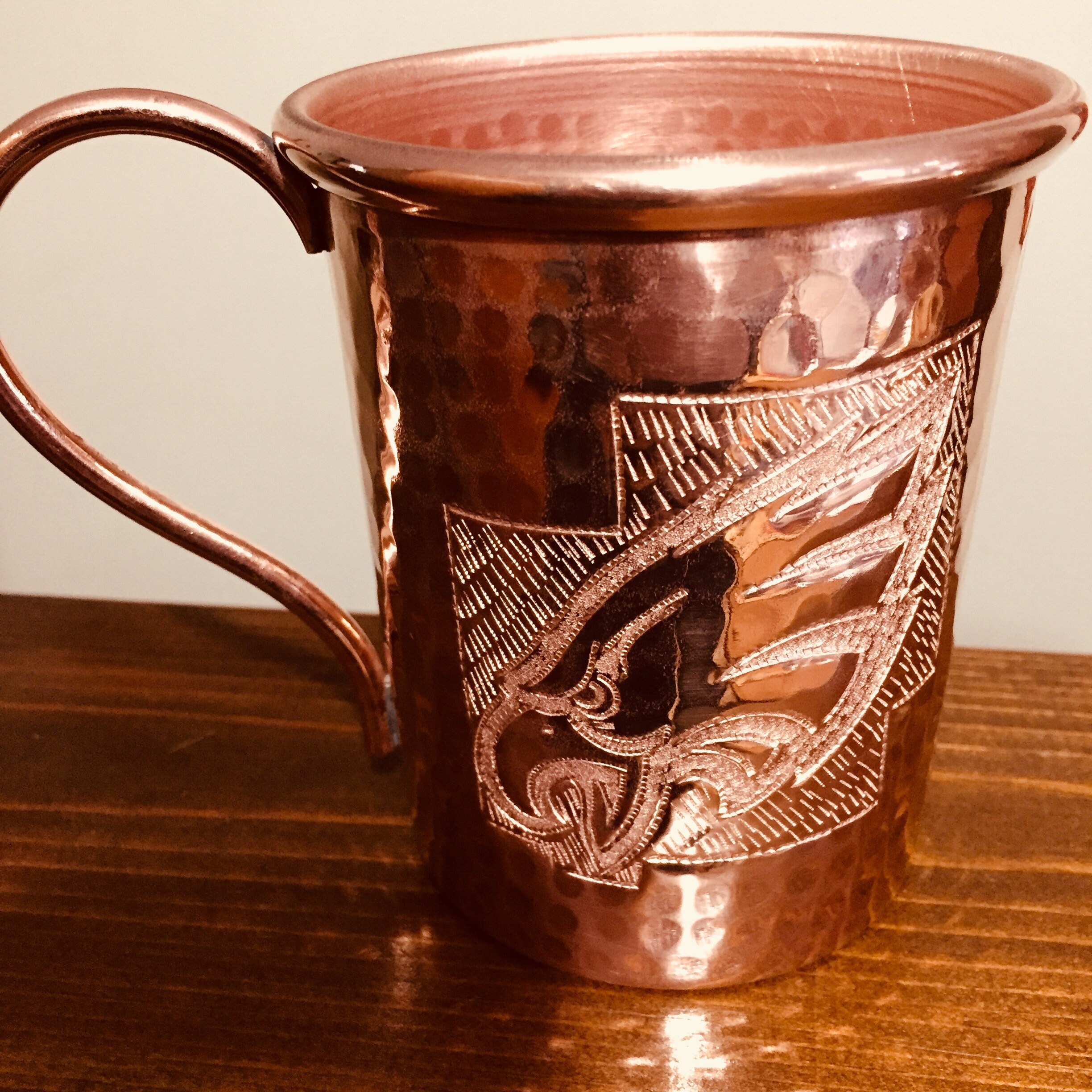 16oz Moscow Mule Hammered Copper Mug w/ Eagles logo