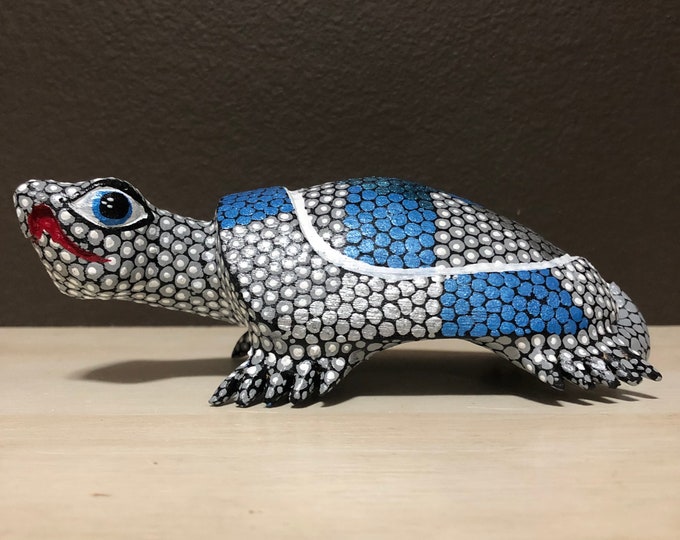 Alebrije Turtle Wood Carving by Esperanza Martinez from Oaxaca, Mexico.