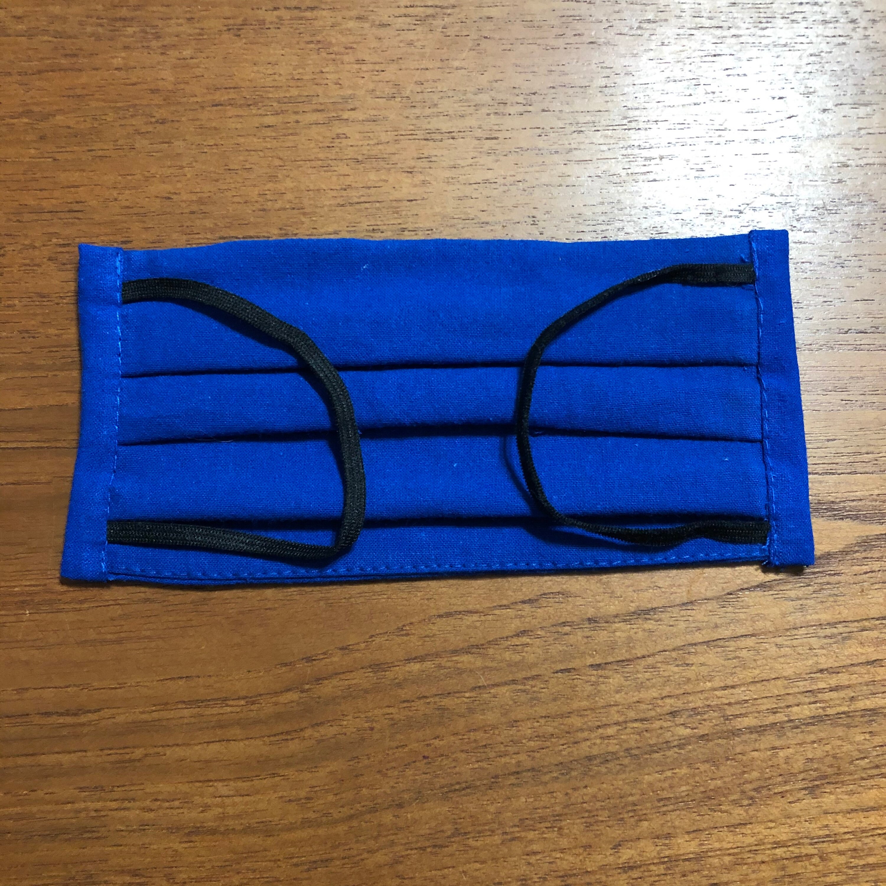 Handmade Muslin Cotton Face Mask with Otomi Embroidery Flowers and Bee Design Blue