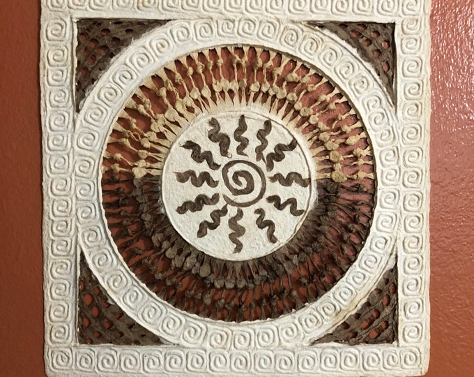 Handmade Amate Paper Wall Art from Mexico (11 3/4” x 11 3/4”)