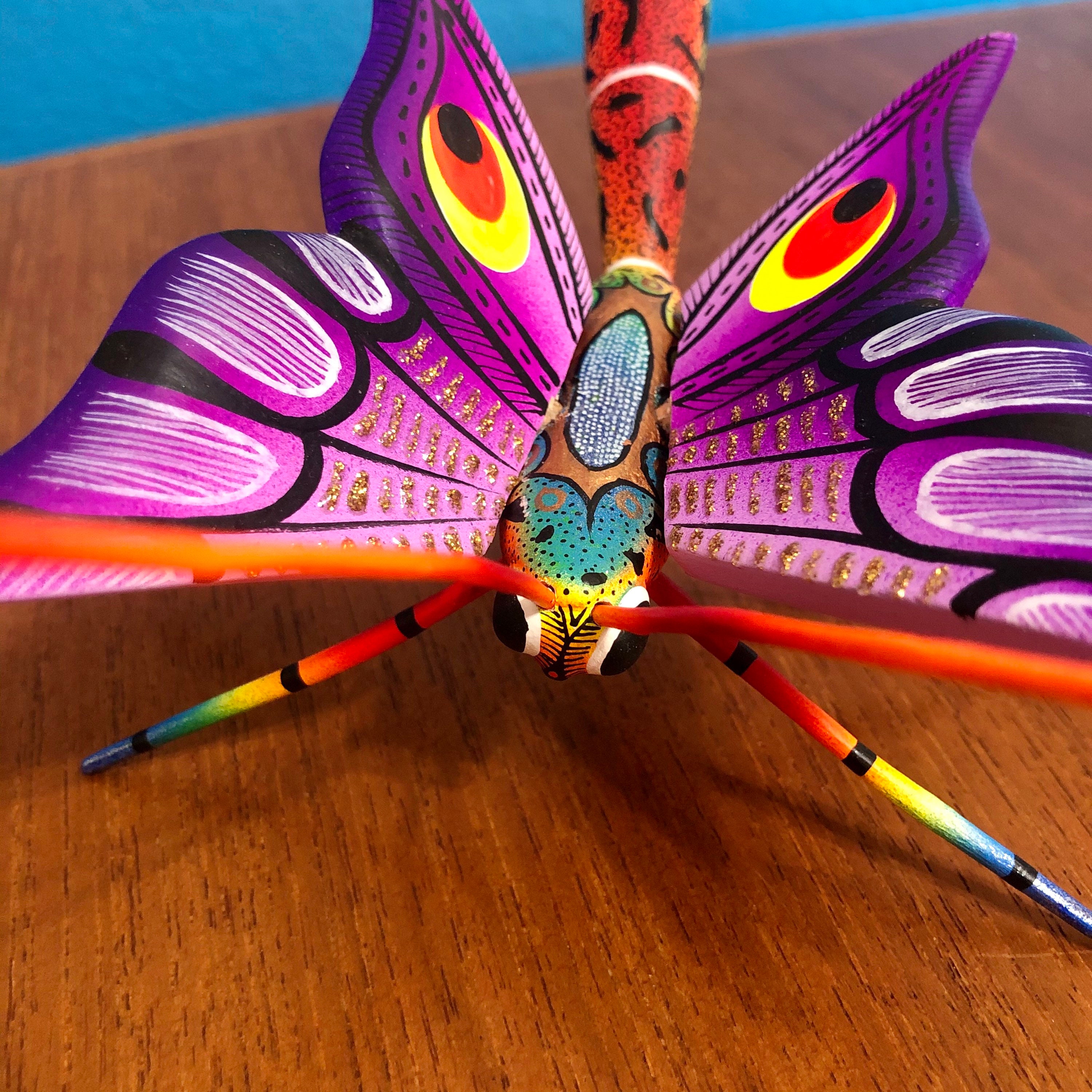 Alebrije Butterfly Handcrafted Wood Carving by Zeny Fuentes & Reyna