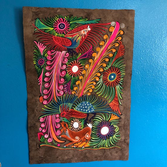 メキシコ アマテ メキシコ,アート,色,伝統紙,アマテ, - メキシコ直輸入