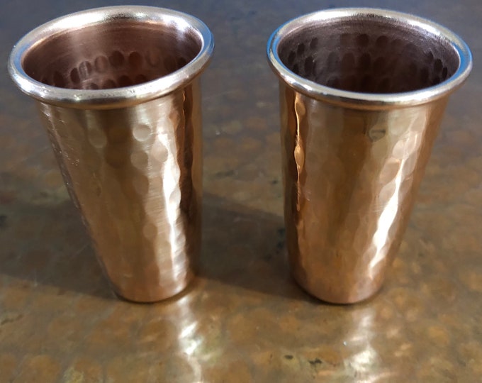 2-pack of 1.5oz Pure Hammered Copper Shot Glass
