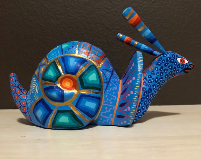 Alebrije Snail Handcrafted Wood Carving by Zeny Fuentes & Reyna Piña from Oaxaca, Mexico.