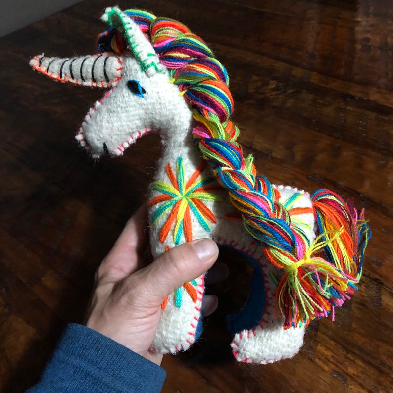Hand Sewn Stuffed Animal Unicorn Plush Toy | Etsy