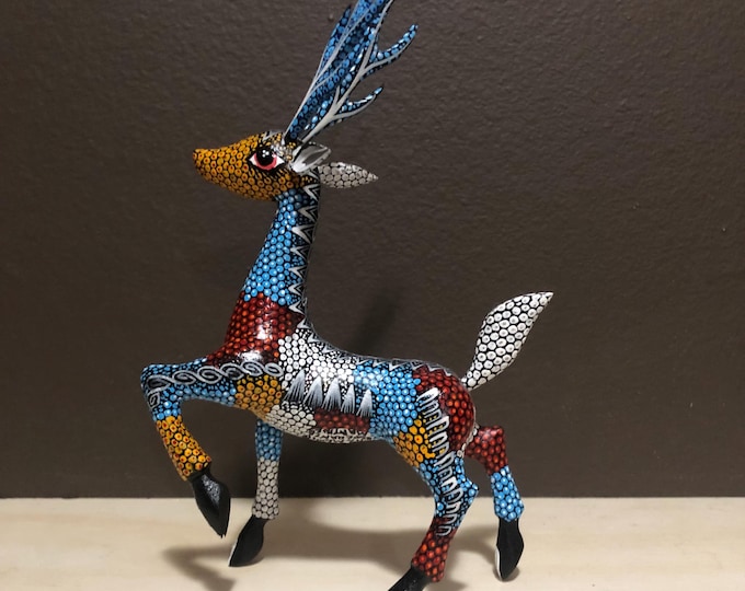 Handcrafted Alebrije Deer Woodcarving from Oaxaca, Mexico by Esperanza Martinez
