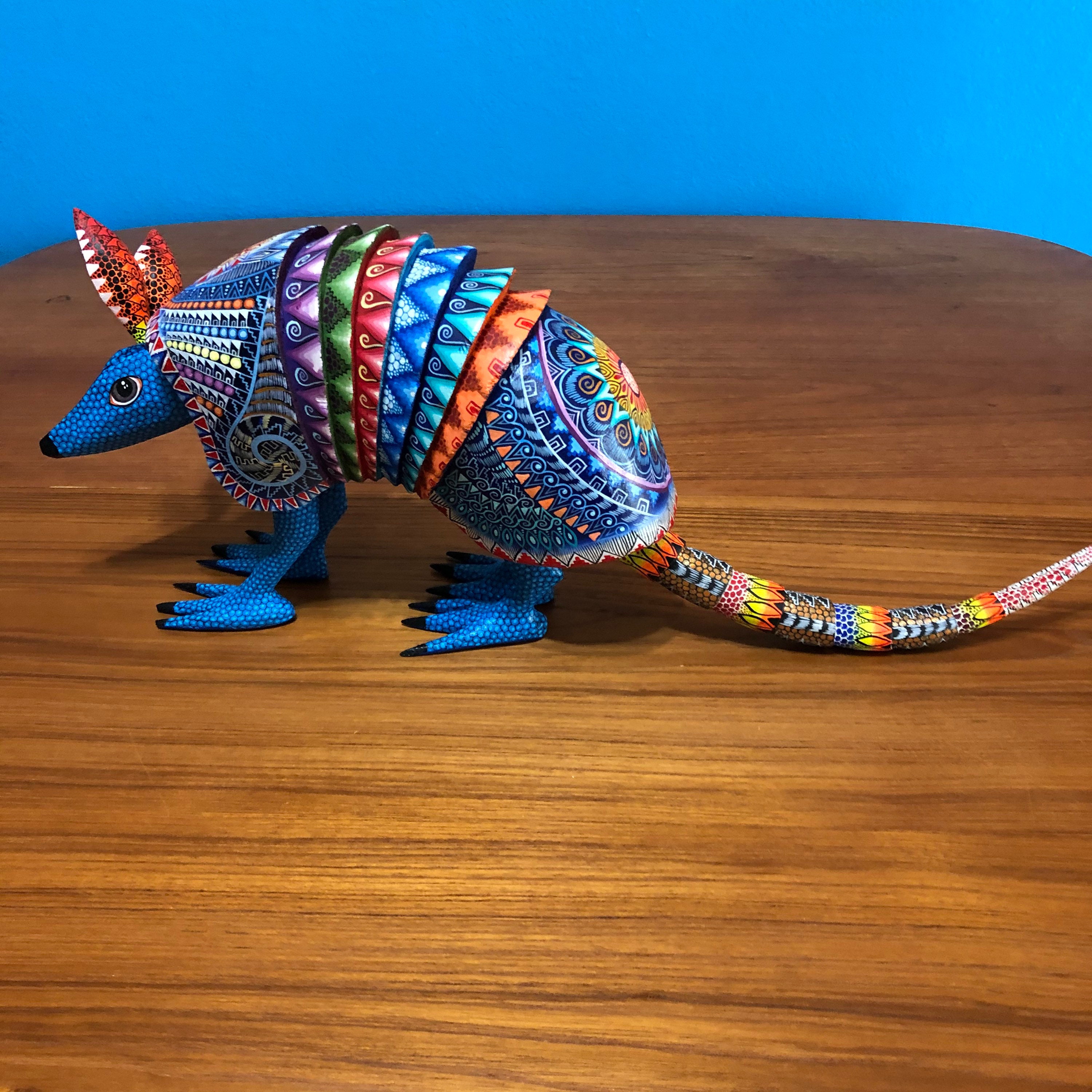 Alebrije Armadillo Wood Carving by Roberto and Esperanza Martinez from